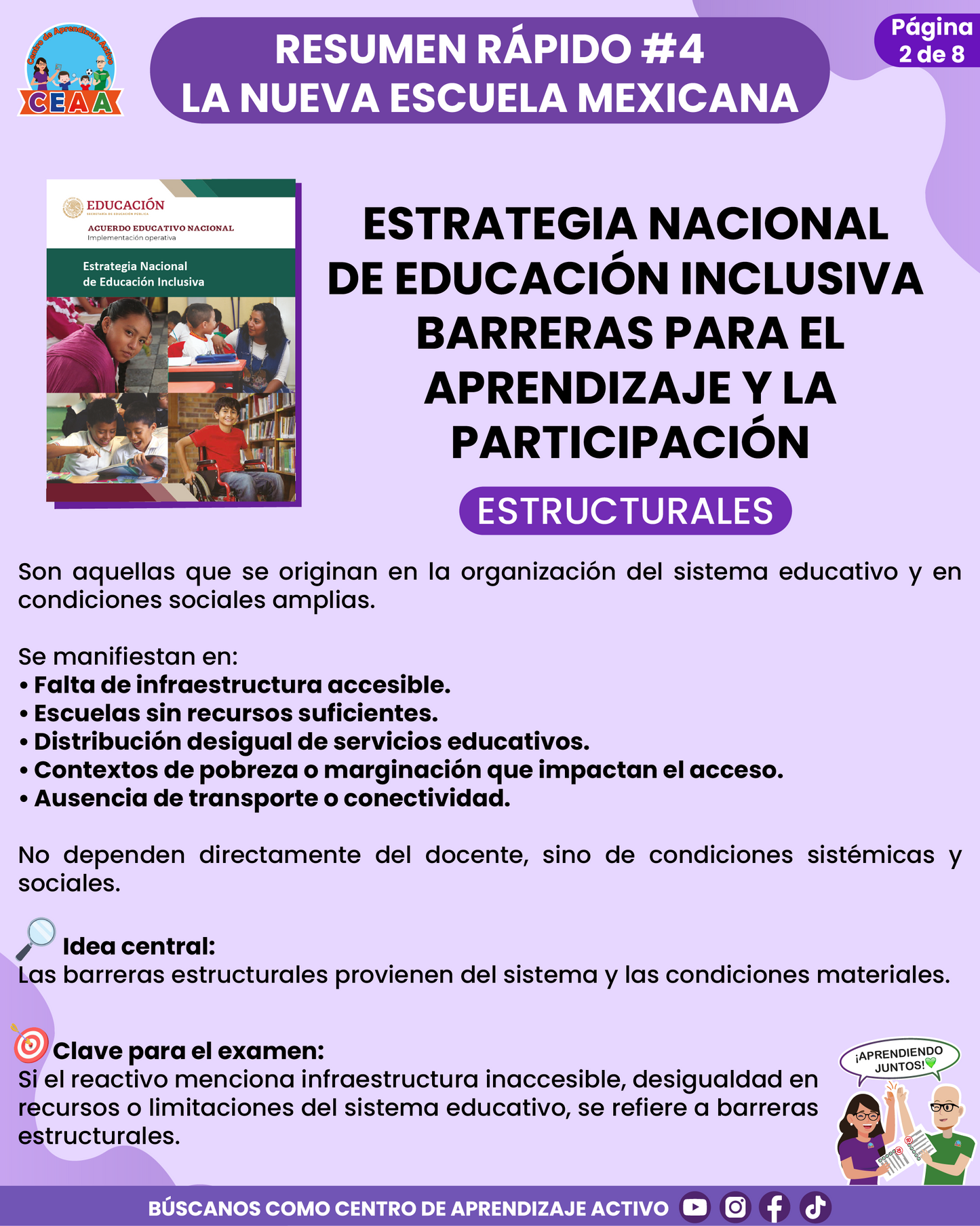 Resumen Rápido #4: ESTRATEGIA NACIONAL DE EDUCACIÓN INCLUSIVA - BARRERAS PARA EL APRENDIZAJE Y LA PARTICIPACIÓN