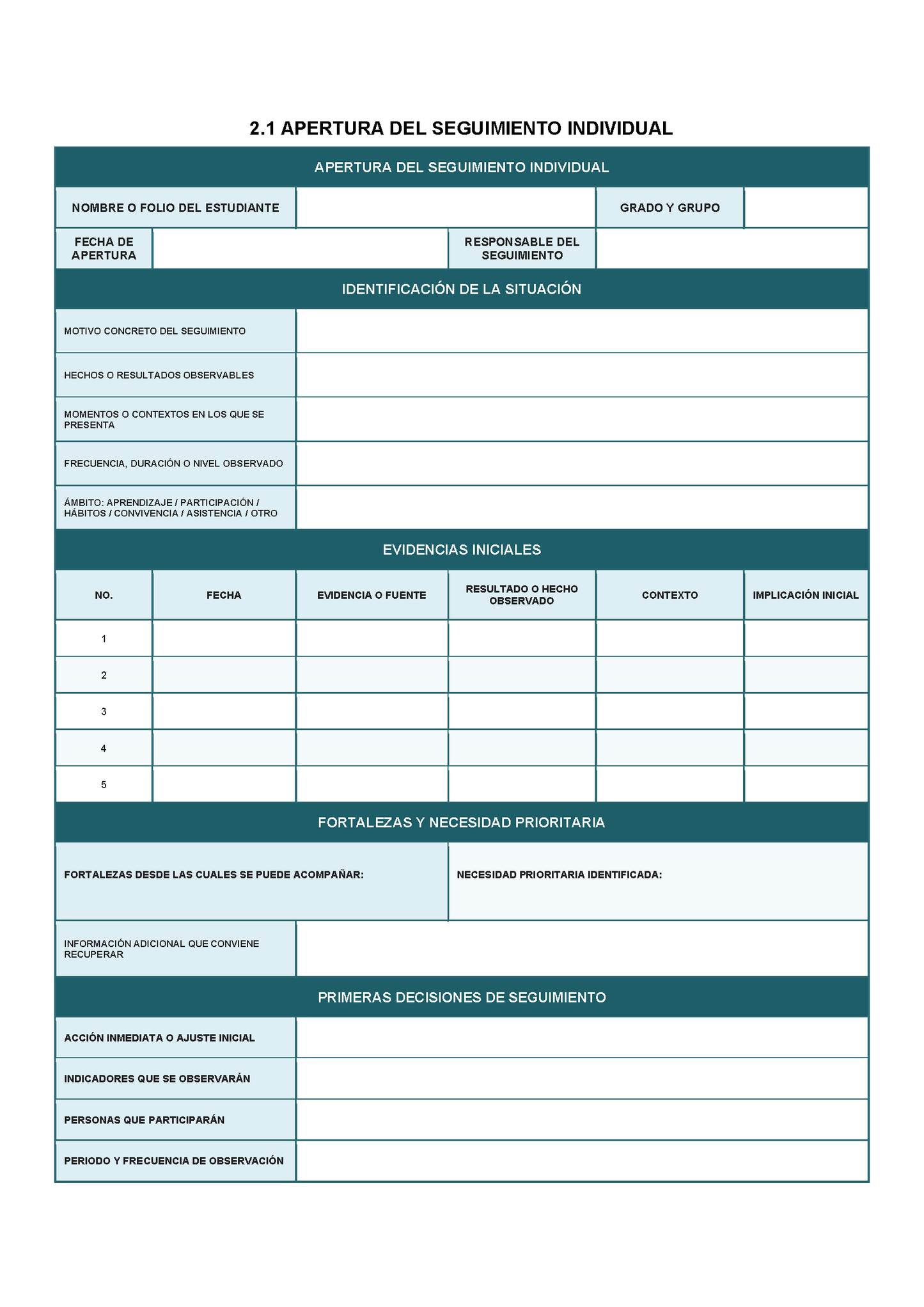 EXPEDIENTE INTEGRAL PARA LA EVALUACIÓN FORMATIVA Y ACOMPAÑAMIENTO DE LOS ESTUDIANTES Editable en Word