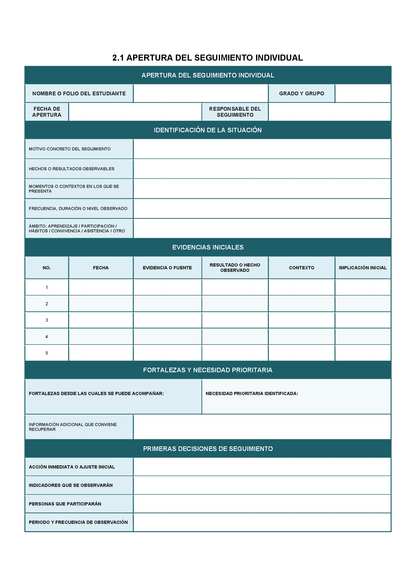 EXPEDIENTE INTEGRAL PARA LA EVALUACIÓN FORMATIVA Y ACOMPAÑAMIENTO DE LOS ESTUDIANTES Editable en Word