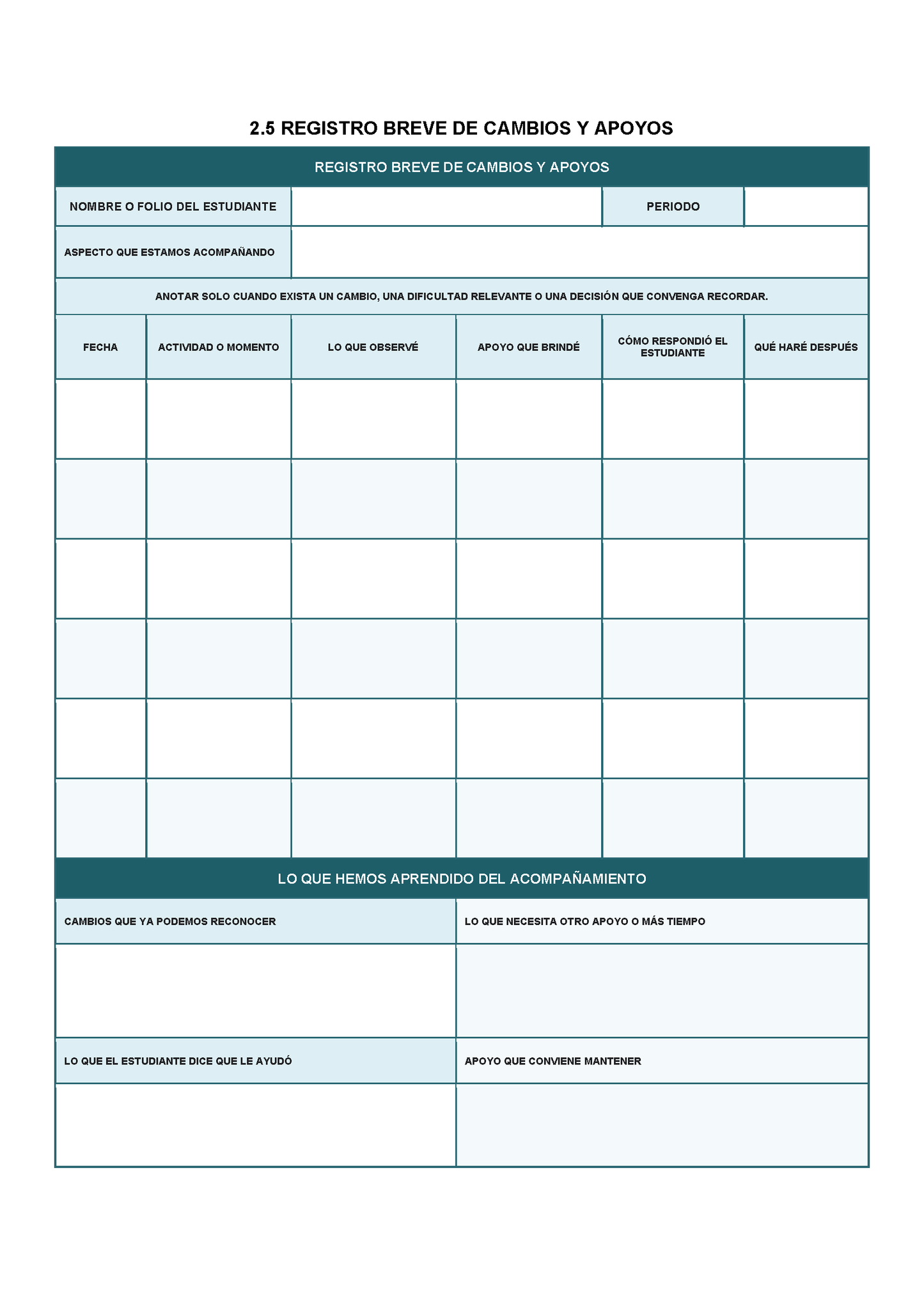 EXPEDIENTE INTEGRAL PARA LA EVALUACIÓN FORMATIVA Y ACOMPAÑAMIENTO DE LOS ESTUDIANTES Editable en Word