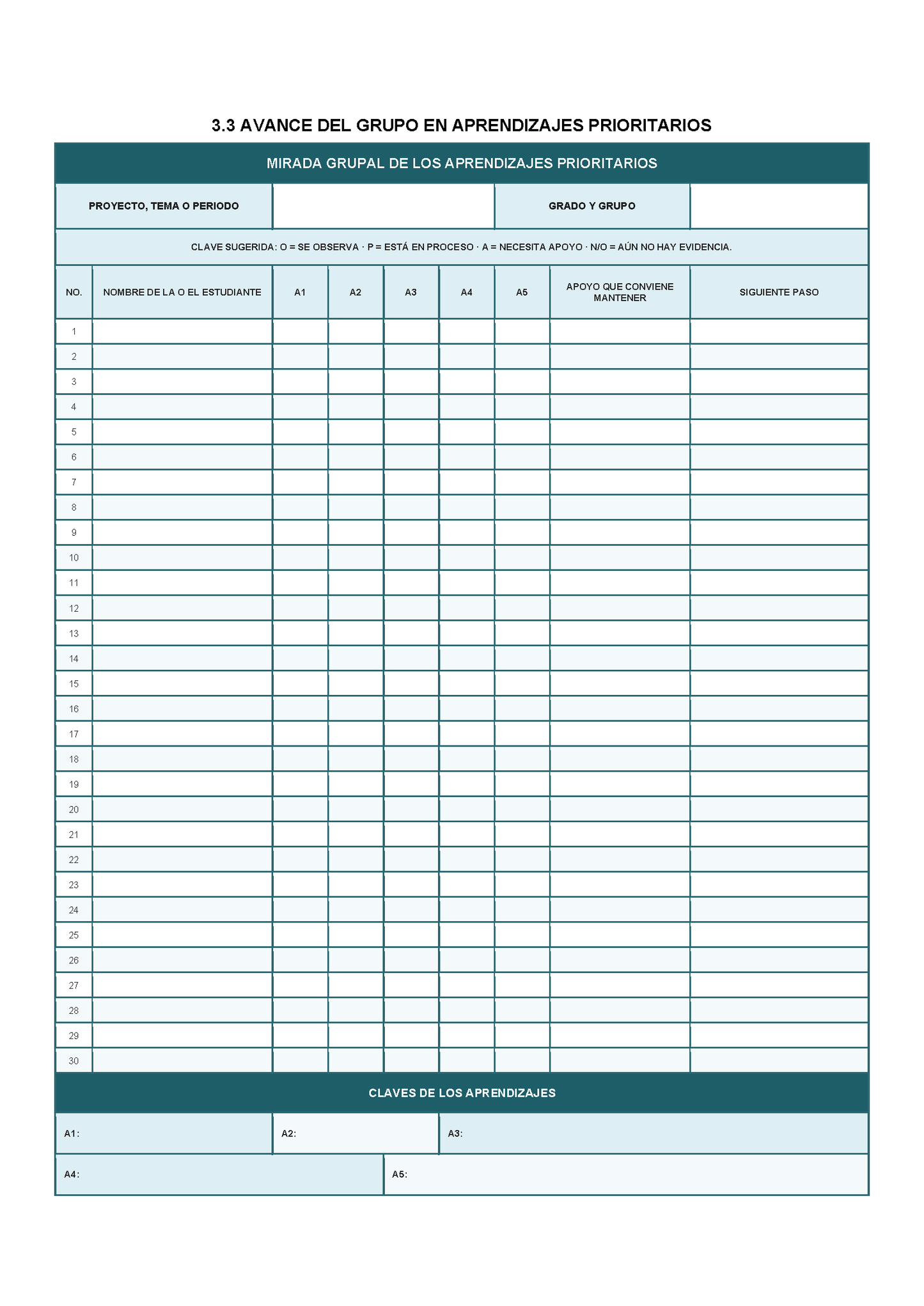 EXPEDIENTE INTEGRAL PARA LA EVALUACIÓN FORMATIVA Y ACOMPAÑAMIENTO DE LOS ESTUDIANTES Editable en Word