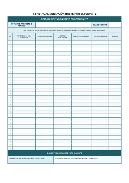 EXPEDIENTE INTEGRAL PARA LA EVALUACIÓN FORMATIVA Y ACOMPAÑAMIENTO DE LOS ESTUDIANTES Editable en Word