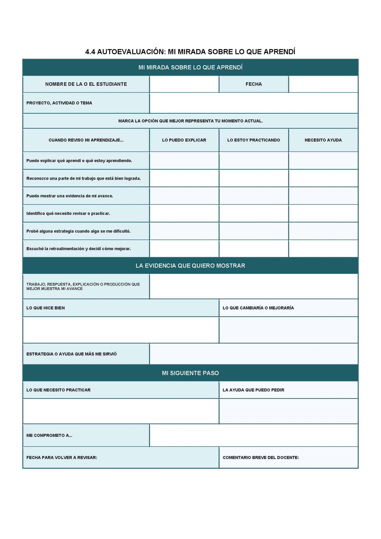 EXPEDIENTE INTEGRAL PARA LA EVALUACIÓN FORMATIVA Y ACOMPAÑAMIENTO DE LOS ESTUDIANTES Editable en Word