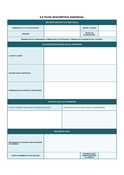EXPEDIENTE INTEGRAL PARA LA EVALUACIÓN FORMATIVA Y ACOMPAÑAMIENTO DE LOS ESTUDIANTES Editable en Word