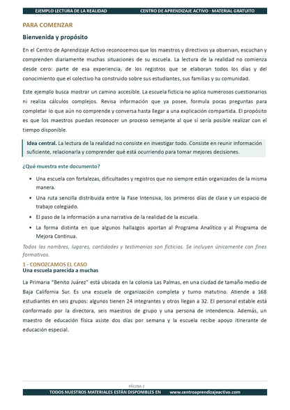 Ejemplo LECTURA DE LA REALIDAD con Formatos en pdf