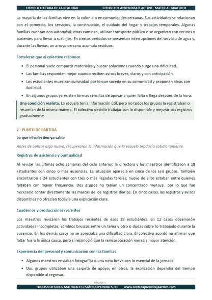 Ejemplo LECTURA DE LA REALIDAD con Formatos en pdf