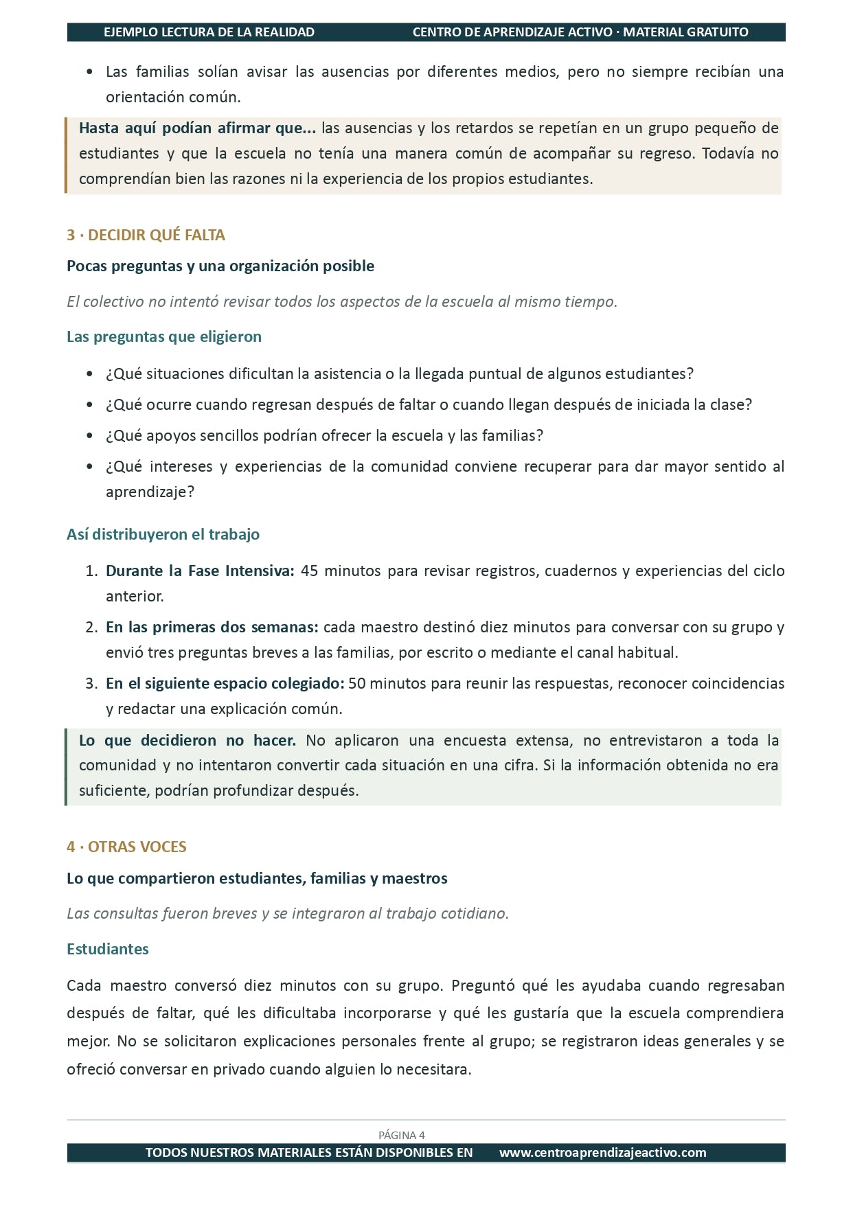 Ejemplo LECTURA DE LA REALIDAD con Formatos en pdf