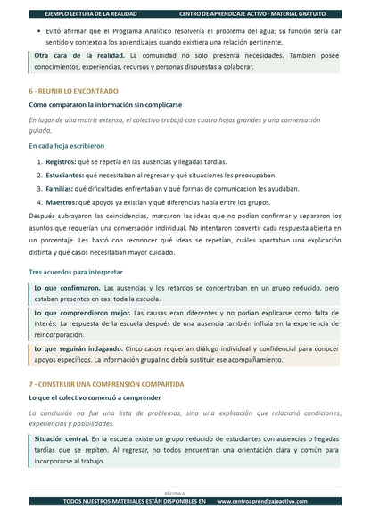 Ejemplo LECTURA DE LA REALIDAD con Formatos en pdf