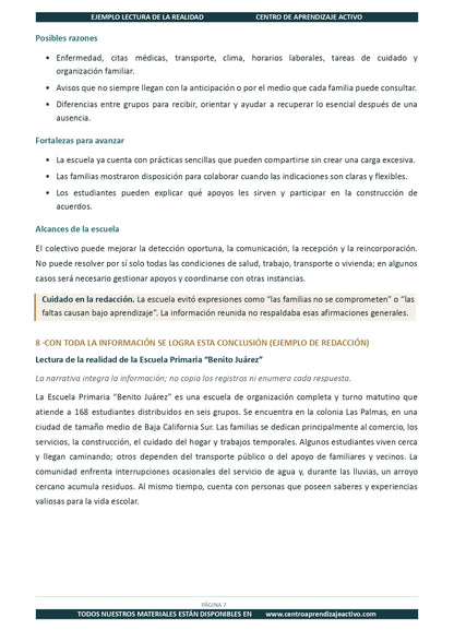 Ejemplo LECTURA DE LA REALIDAD con Formatos Editable en word (🎁De regalo en el Paquete del Tema 1 y 2)