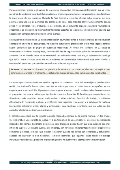 Ejemplo LECTURA DE LA REALIDAD con Formatos en pdf