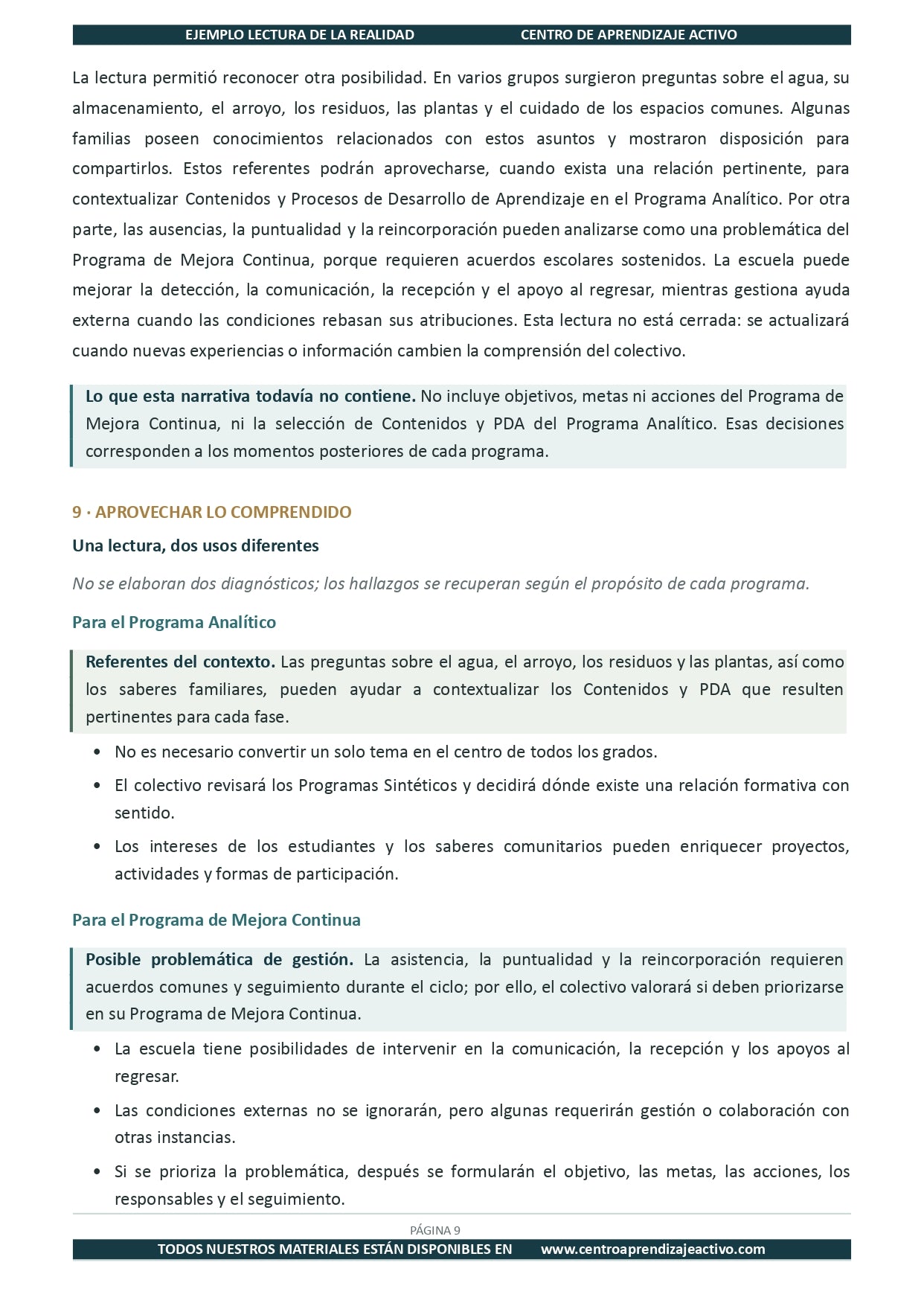Ejemplo LECTURA DE LA REALIDAD con Formatos Editable en word (🎁De regalo en el Paquete del Tema 1 y 2)