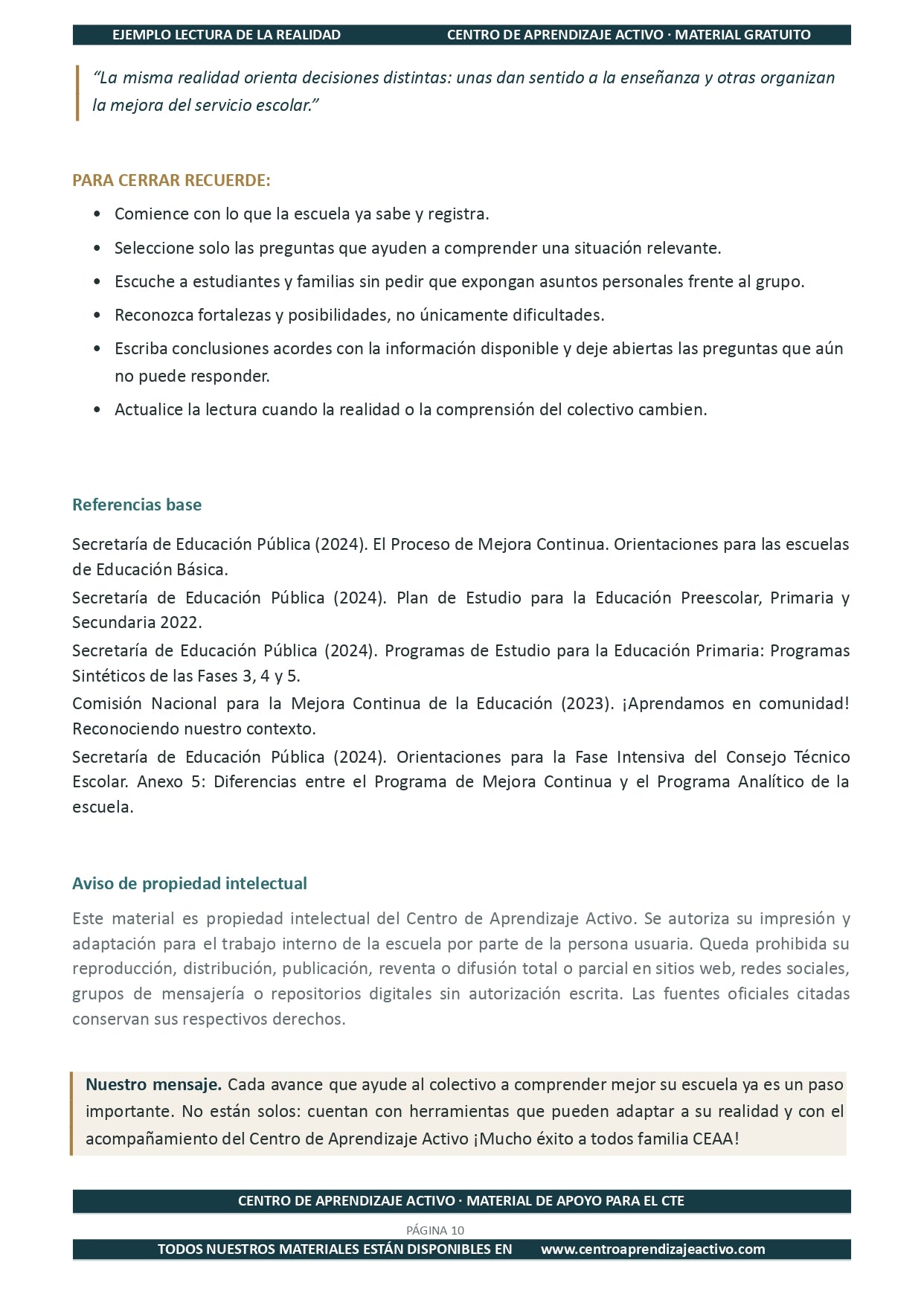 Ejemplo LECTURA DE LA REALIDAD con Formatos en pdf