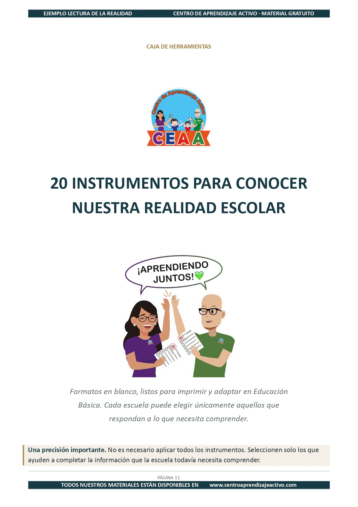 Ejemplo LECTURA DE LA REALIDAD con Formatos en pdf