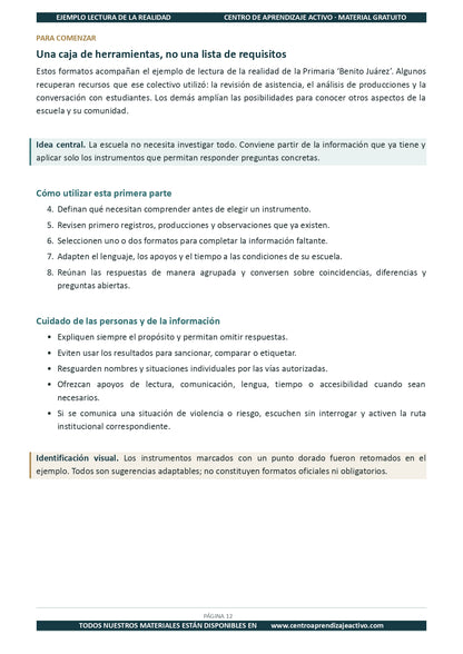 Ejemplo LECTURA DE LA REALIDAD con Formatos en pdf