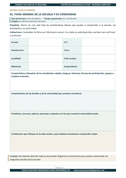 Ejemplo LECTURA DE LA REALIDAD con Formatos en pdf