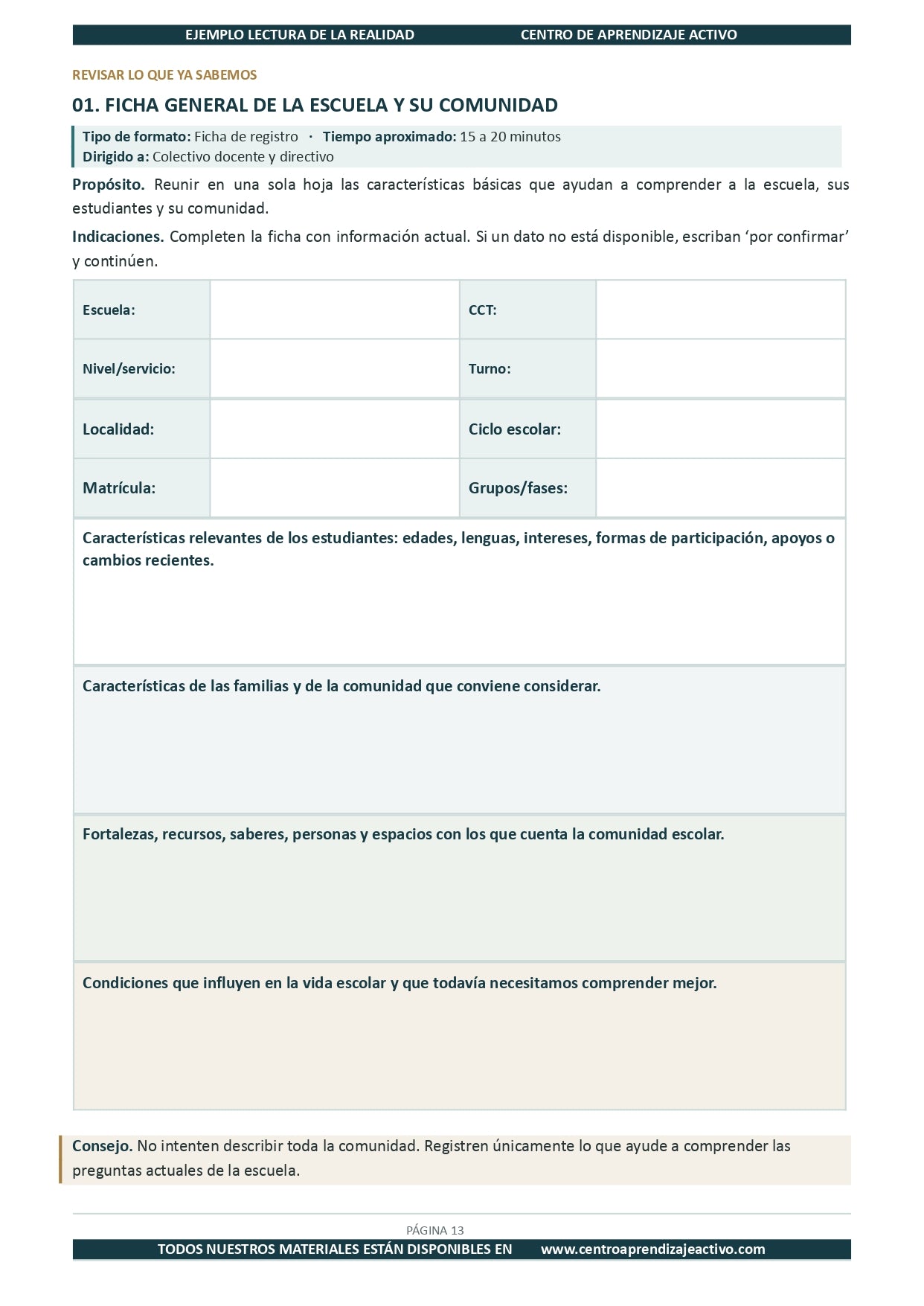 Ejemplo LECTURA DE LA REALIDAD con Formatos Editable en word (🎁De regalo en el Paquete del Tema 1 y 2)