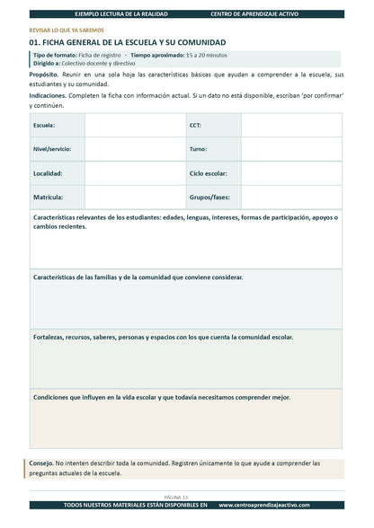 Ejemplo LECTURA DE LA REALIDAD con Formatos Editable en word (🎁De regalo en el Paquete del Tema 1 y 2)