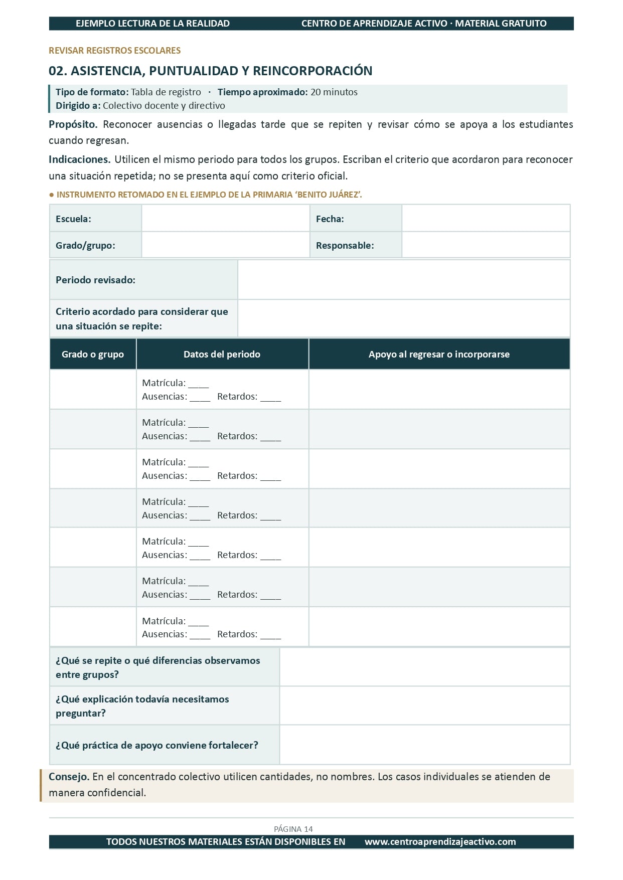 Ejemplo LECTURA DE LA REALIDAD con Formatos en pdf