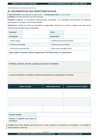 Ejemplo LECTURA DE LA REALIDAD con Formatos en pdf