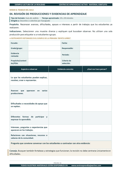 Ejemplo LECTURA DE LA REALIDAD con Formatos en pdf