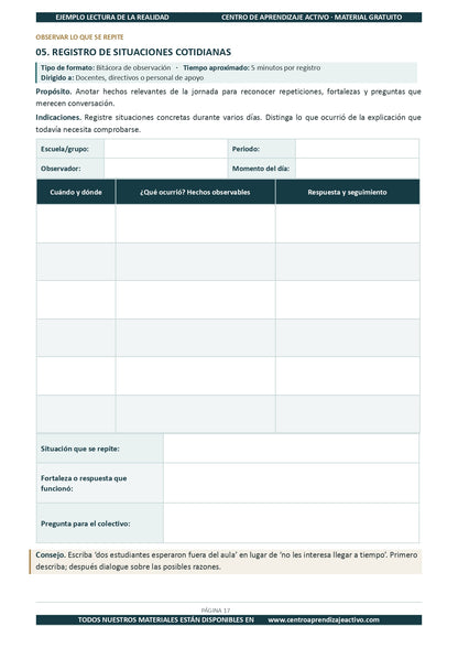 Ejemplo LECTURA DE LA REALIDAD con Formatos en pdf