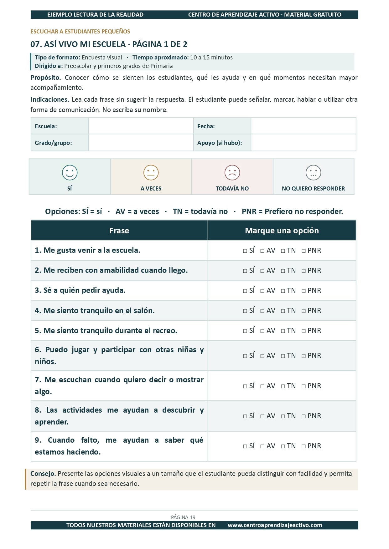 Ejemplo LECTURA DE LA REALIDAD con Formatos en pdf
