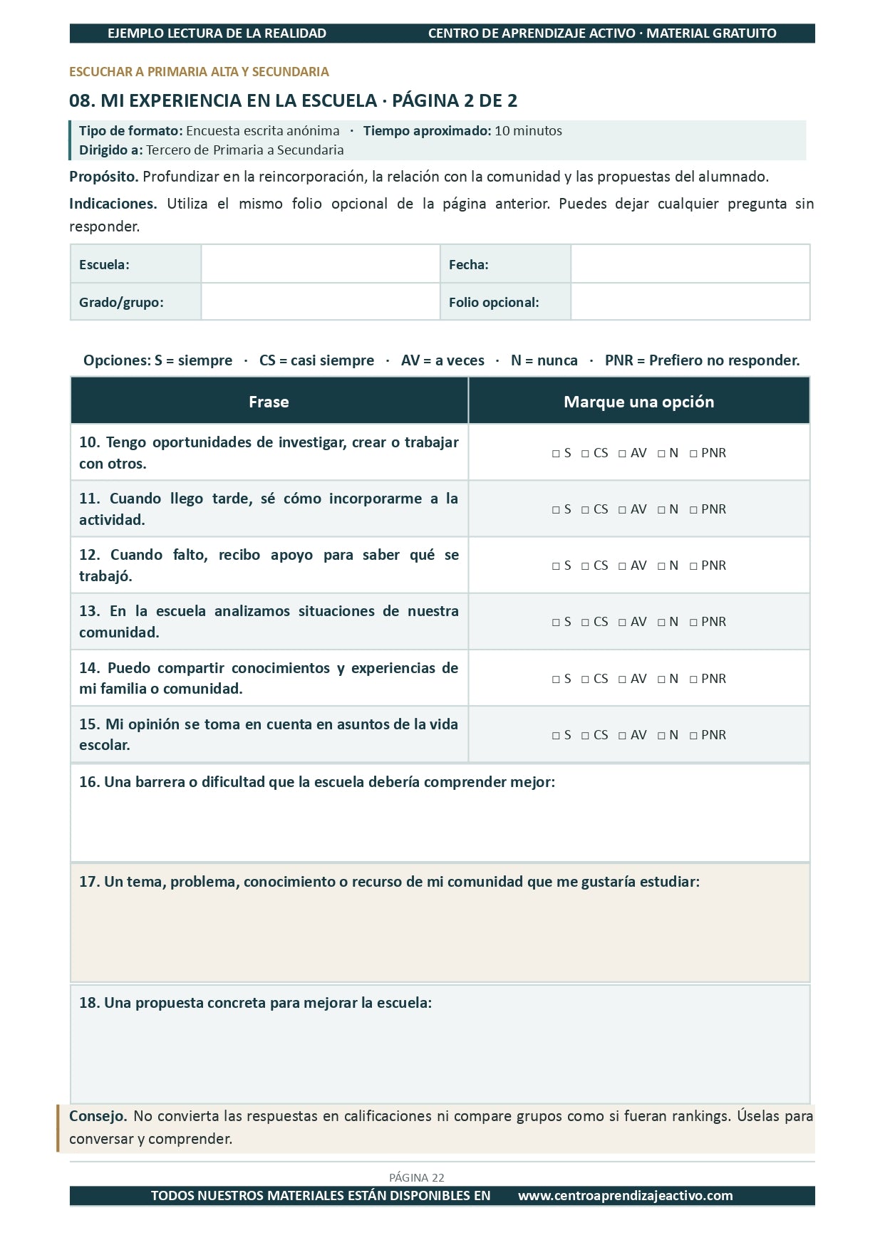 Ejemplo LECTURA DE LA REALIDAD con Formatos en pdf