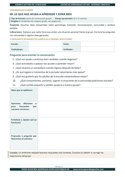 Ejemplo LECTURA DE LA REALIDAD con Formatos en pdf