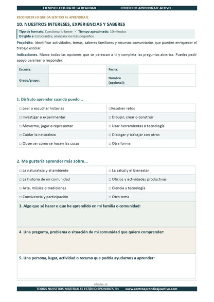 Ejemplo LECTURA DE LA REALIDAD con Formatos Editable en word (🎁De regalo en el Paquete del Tema 1 y 2)