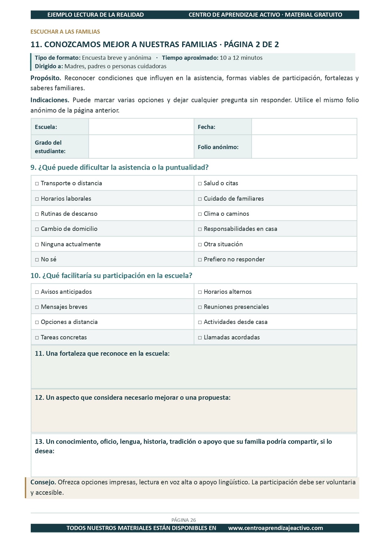 Ejemplo LECTURA DE LA REALIDAD con Formatos en pdf
