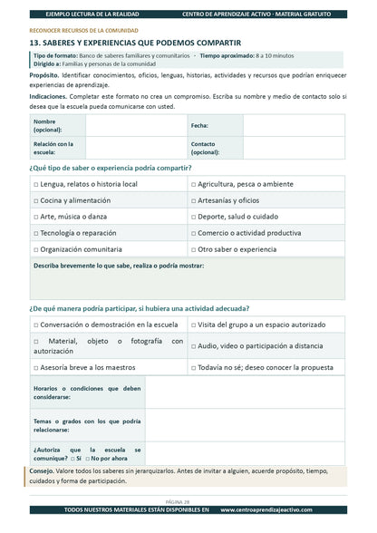 Ejemplo LECTURA DE LA REALIDAD con Formatos en pdf