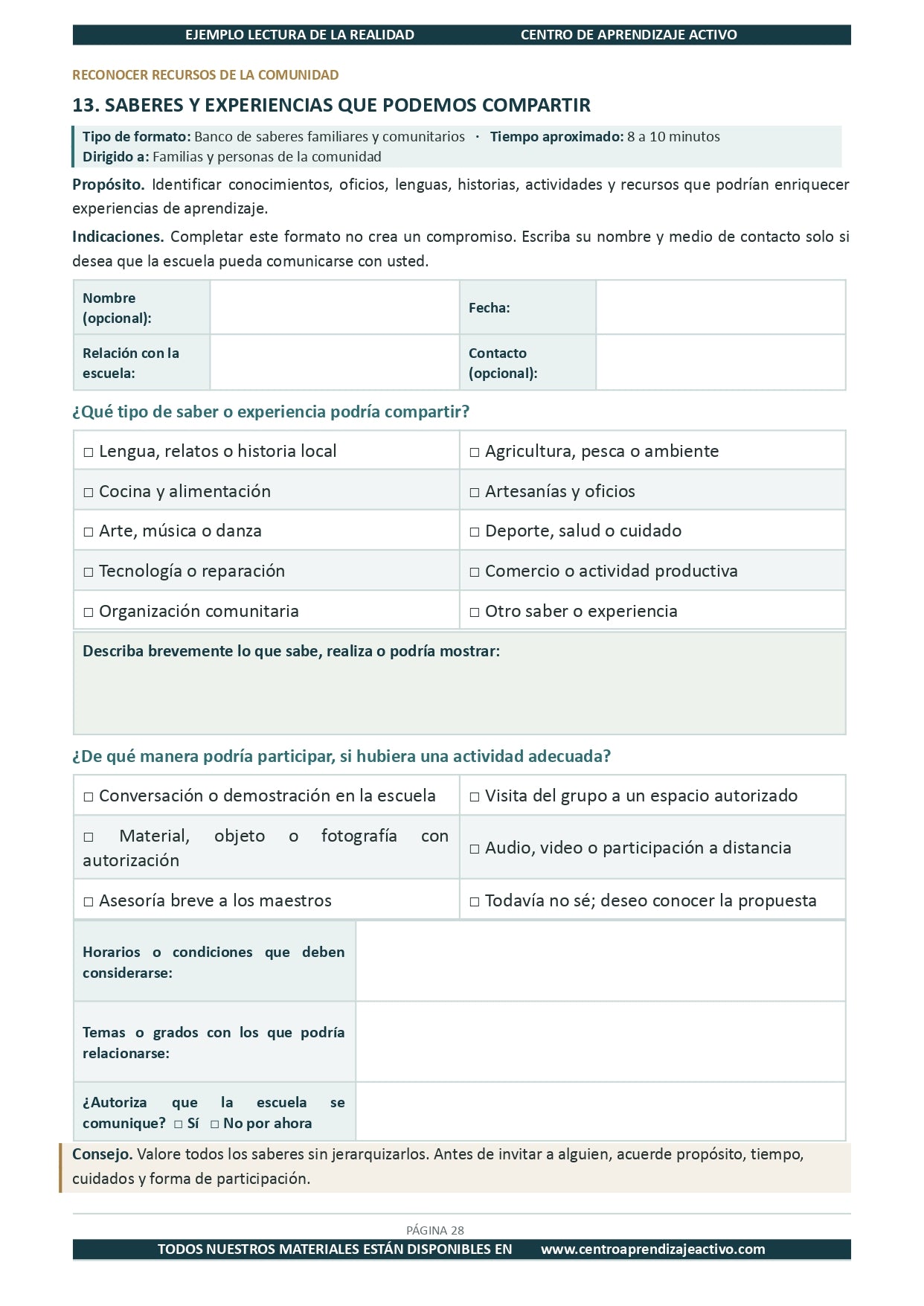 Ejemplo LECTURA DE LA REALIDAD con Formatos Editable en word (🎁De regalo en el Paquete del Tema 1 y 2)