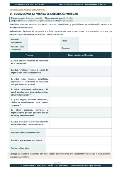 Ejemplo LECTURA DE LA REALIDAD con Formatos en pdf