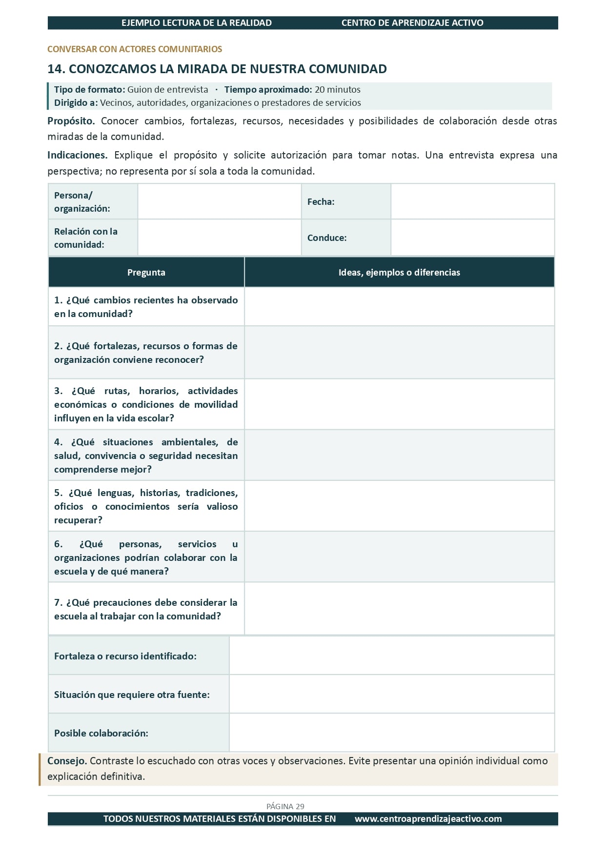 Ejemplo LECTURA DE LA REALIDAD con Formatos Editable en word (🎁De regalo en el Paquete del Tema 1 y 2)