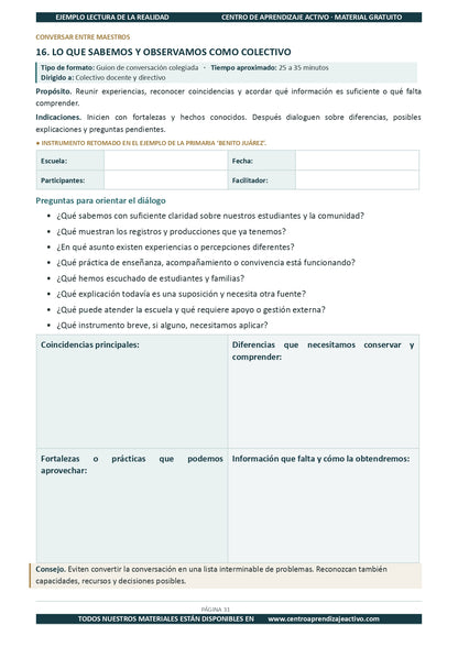 Ejemplo LECTURA DE LA REALIDAD con Formatos en pdf