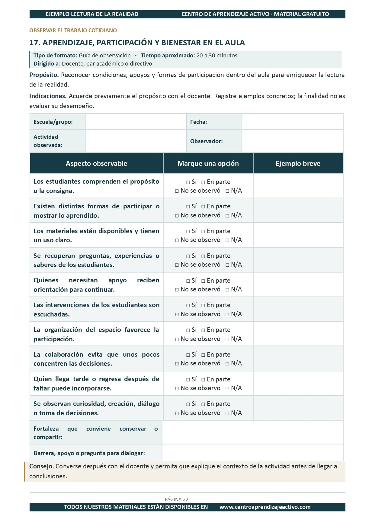 Ejemplo LECTURA DE LA REALIDAD con Formatos en pdf