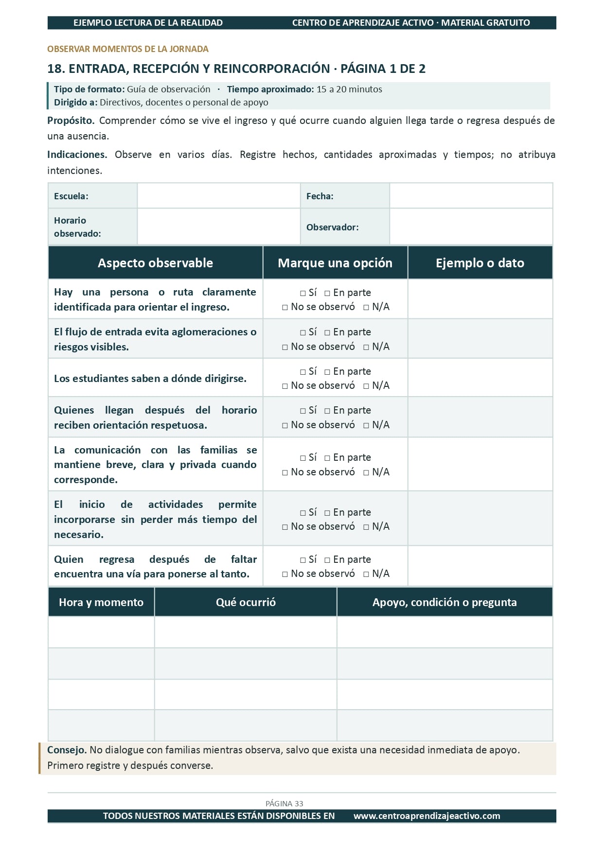 Ejemplo LECTURA DE LA REALIDAD con Formatos en pdf