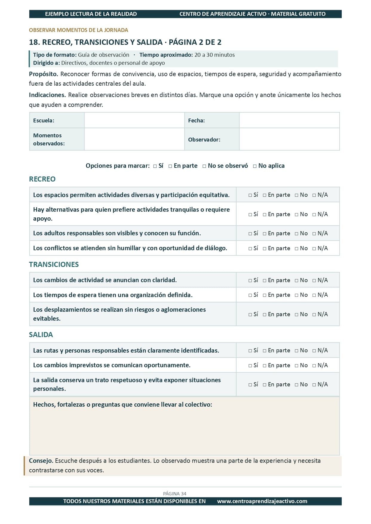 Ejemplo LECTURA DE LA REALIDAD con Formatos en pdf