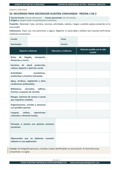 Ejemplo LECTURA DE LA REALIDAD con Formatos en pdf