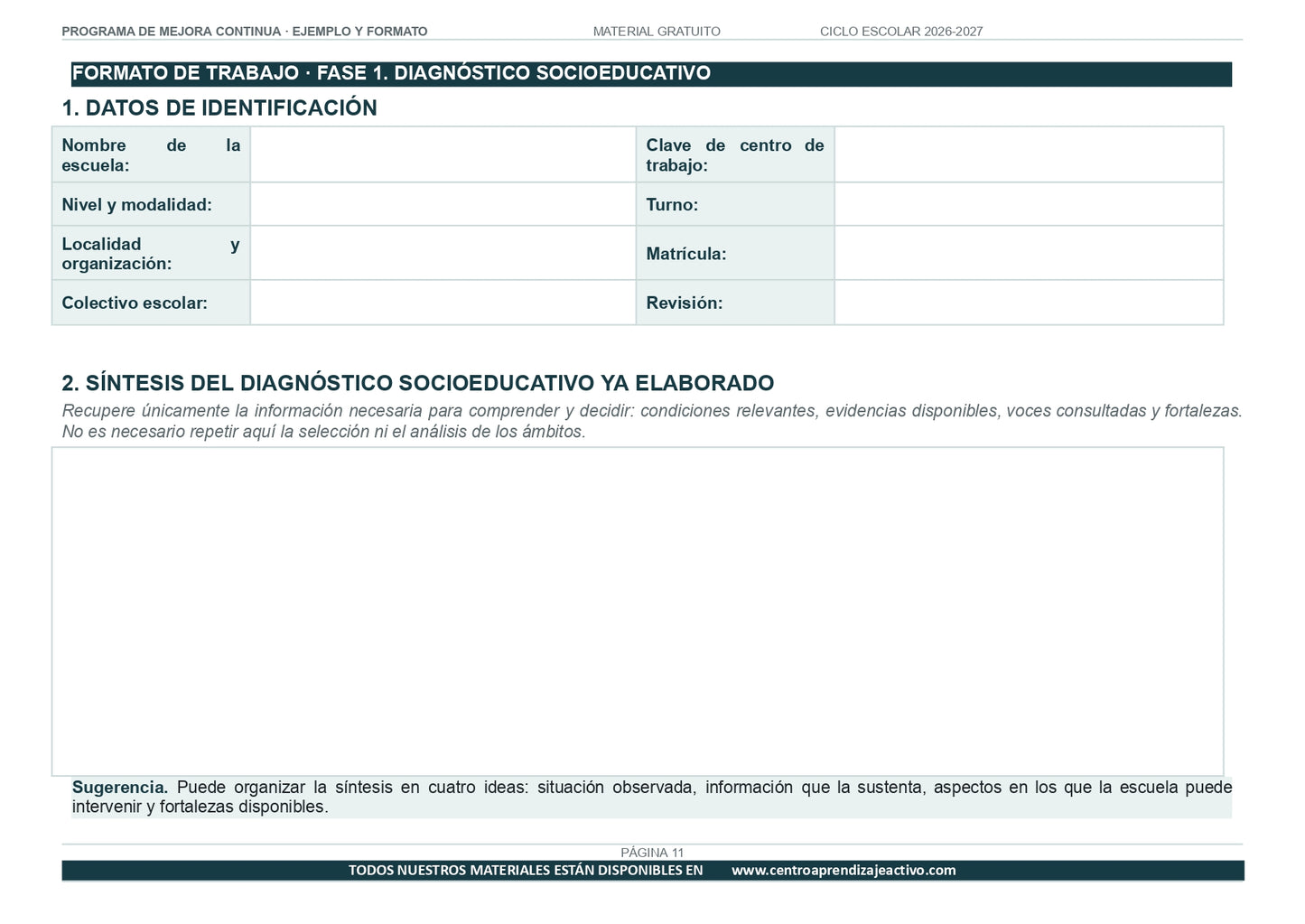 Ejemplo PROGRAMA DE MEJORA CONTINUA con FORMATOS en PDF
