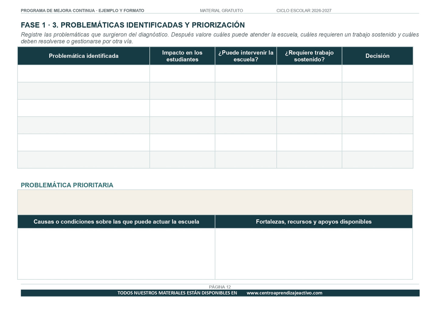 Ejemplo PROGRAMA DE MEJORA CONTINUA con FORMATOS en PDF