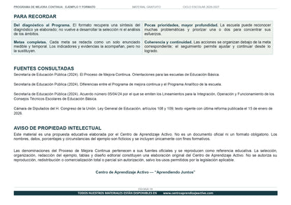 Ejemplo PROGRAMA DE MEJORA CONTINUA con FORMATOS en PDF