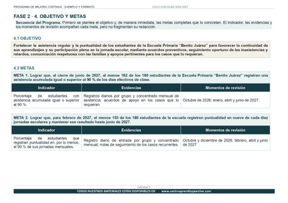Ejemplo PROGRAMA DE MEJORA CONTINUA con FORMATOS Editable en word (🎁De regalo en el Paquete del Tema 3 y 4)