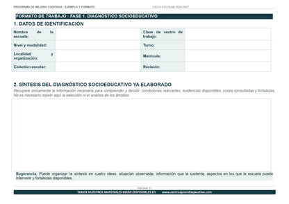 Ejemplo PROGRAMA DE MEJORA CONTINUA con FORMATOS Editable en word (🎁De regalo en el Paquete del Tema 3 y 4)