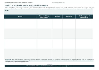 Ejemplo PROGRAMA DE MEJORA CONTINUA con FORMATOS Editable en word (🎁De regalo en el Paquete del Tema 3 y 4)