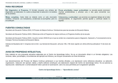 Ejemplo PROGRAMA DE MEJORA CONTINUA con FORMATOS Editable en word (🎁De regalo en el Paquete del Tema 3 y 4)