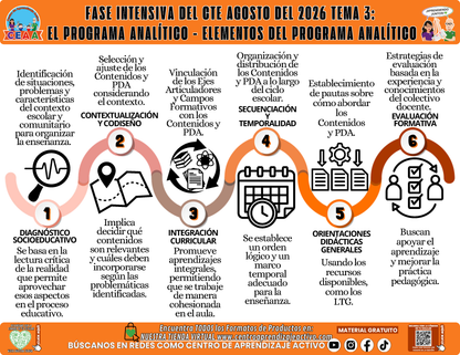 Infografía CTE Fase Intensiva: TEMA 3: EL PROGRAMA ANALÍTICO - ELEMENTOS DEL PROGRAMA ANALÍTICO