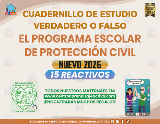 Cuadernillo de Estudio - El Programa Escolar de Protección Civil - Verdadero o Falso en PDF