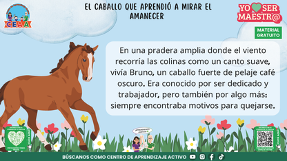Historias para Maestros Taller Intensivo Maestros Enero 2026 - EL CABALLO QUE APRENDIÓ A MIRAR EL AMANECER en PDF