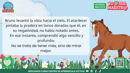 Historias para Maestros Taller Intensivo Maestros Enero 2026 - EL CABALLO QUE APRENDIÓ A MIRAR EL AMANECER en PDF